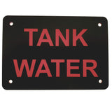 Tank Water Sign Plaque - Medium