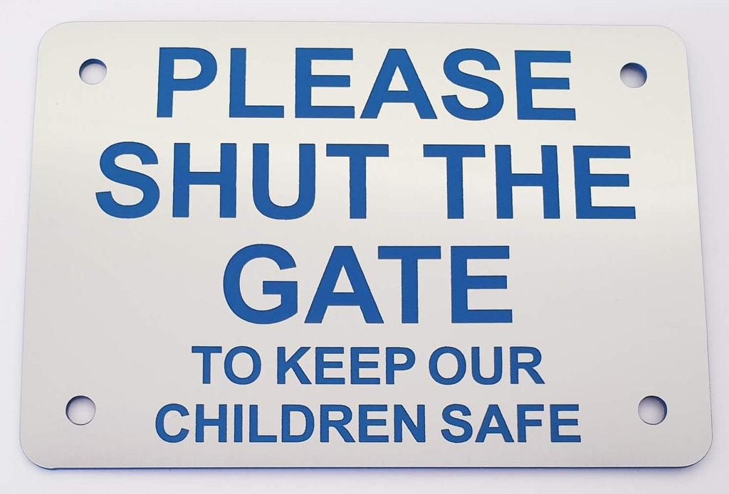 "Please Shut The Gate" Garden Fence Sign – Black & White, Plastic, Outdoor Durable