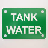 Tank Water Sign Plaque - Medium