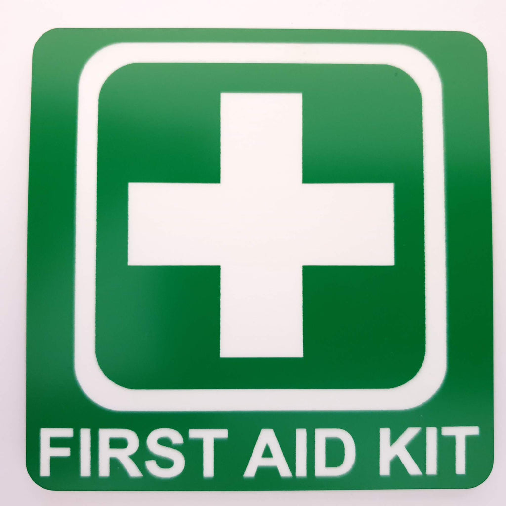 First Aid Kit Sign Plaque - Bright Green and White