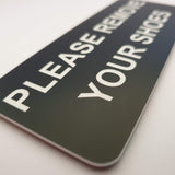 Please Remove Your Shoes Sign Plaque - Large