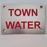Town Water Sign Plaque - Small