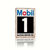 Mobil Racing Motor Oil - UV Printed Metal Sign - 20cm by 30cm