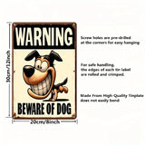 WARNING - Beware of Dog - UV Printed Metal Sign - 20cm by 30cm