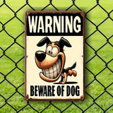 WARNING - Beware of Dog - UV Printed Metal Sign - 20cm by 30cm