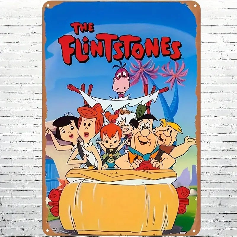 The Flintstones - UV Printed Metal Sign - 20cm by 30cm