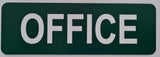Evergreen sign with White 'OFFICE' text on a white background