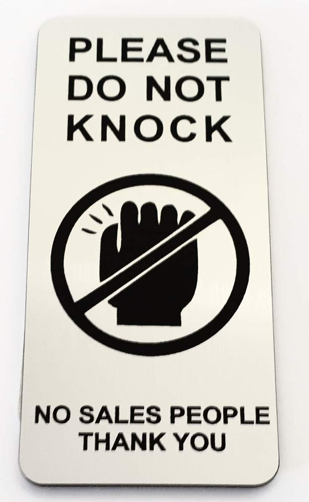 Silversign with black text and icon on a white background