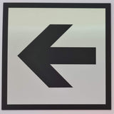 Black arrow symbol on a Silver background
