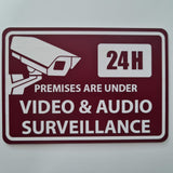 Premises are under Video and Audio Surveillance Sign Plaque - Medium