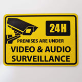 Premises are under Video and Audio Surveillance Sign Plaque - Medium