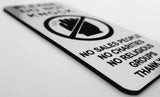 Please Do Not Knock Sign - No Sales People No Charities No Religious Groups Thank You 4.5cm x 10cm
