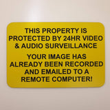 24HR Video and Audio Surveillance Sign 15cm X 10cm