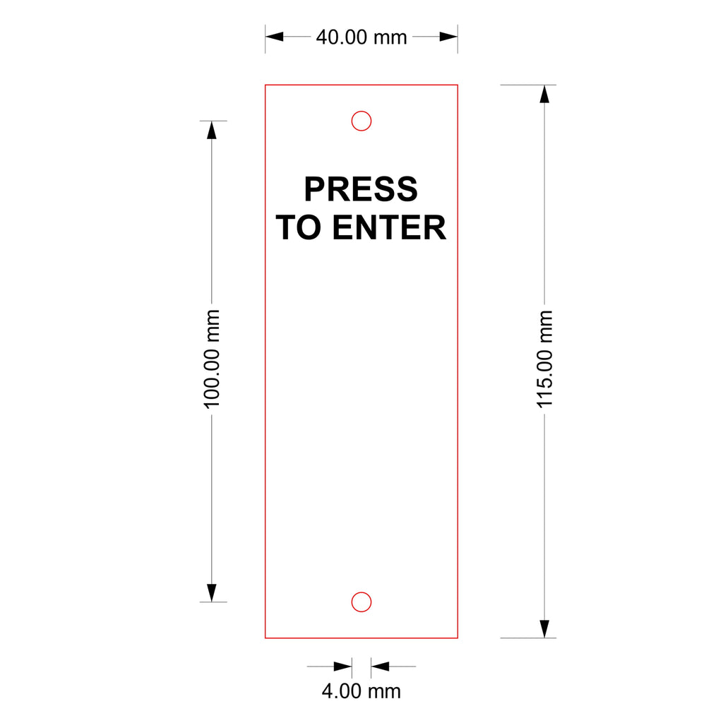 Press to Enter Sign Plaque