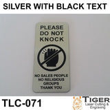 Please Do Not Knock Sign - No Sales People No Religious Groups Thank You 4.5cm x 10cm