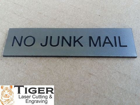 No Junk Mail - Sign For Letterbox - 8cm X 2cm