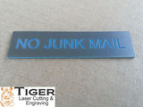 No Junk Mail - Sign For Letterbox - 8cm X 2cm