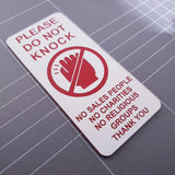 Please Do Not Knock Sign - No Sales People No Charities No Religious Groups Thank You Sign / Plaque