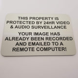 24HR Video and Audio Surveillance Sign 15cm X 10cm