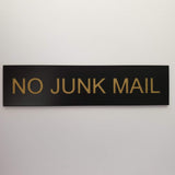 No Junk Mail - Sign / Plaque For Letterbox
