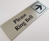 Please Ring Bell with RIGHT Arrow Sign Plaque - Small