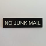 No Junk Mail - Sign / Plaque For Letterbox