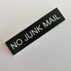 Bulk Quantity of 25 - NO JUNK MAIL Signs - 8cm by 2cm