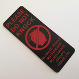 Please Do Not Knock Sign - No Sales People No Charities No Religious Groups Thank You Sign / Plaque