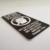 Please Do Not Knock Sign - No Sales People No Charities No Religious Groups Thank You Sign / Plaque