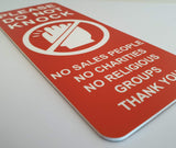 Please Do Not Knock Sign - No Sales People No Charities No Religious Groups Thank You Sign / Plaque