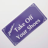 Please Take Off Your Shoes Sign Plaque