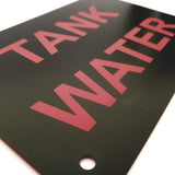 Tank Water Sign Plaque - Large