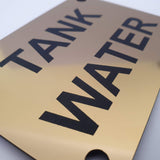 Tank Water Sign Plaque - Medium