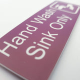 Hand Wash Sink Only Sign Plaque