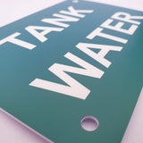 Tank Water Sign Plaque - Medium