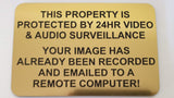 24HR Video and Audio Surveillance Sign 15cm X 10cm