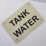 Tank Water Sign Plaque - Large