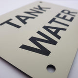 Tank Water Sign Plaque - Medium