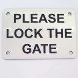 Please Lock The Gate Sign Plaque - Small