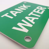 Tank Water Sign Plaque - Large