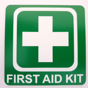 First Aid Kit Sign Plaque - Bright Green and White