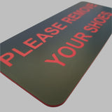 Please Remove Your Shoes Sign Plaque - Large