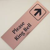 Please Ring Bell with RIGHT Arrow Sign Plaque - Small