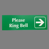 Please Ring Bell with RIGHT Arrow Sign Plaque - Small