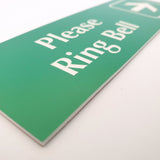 Please Ring Bell with RIGHT Arrow Sign Plaque - Small