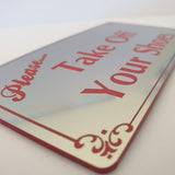 Please Take Off Your Shoes Sign Plaque