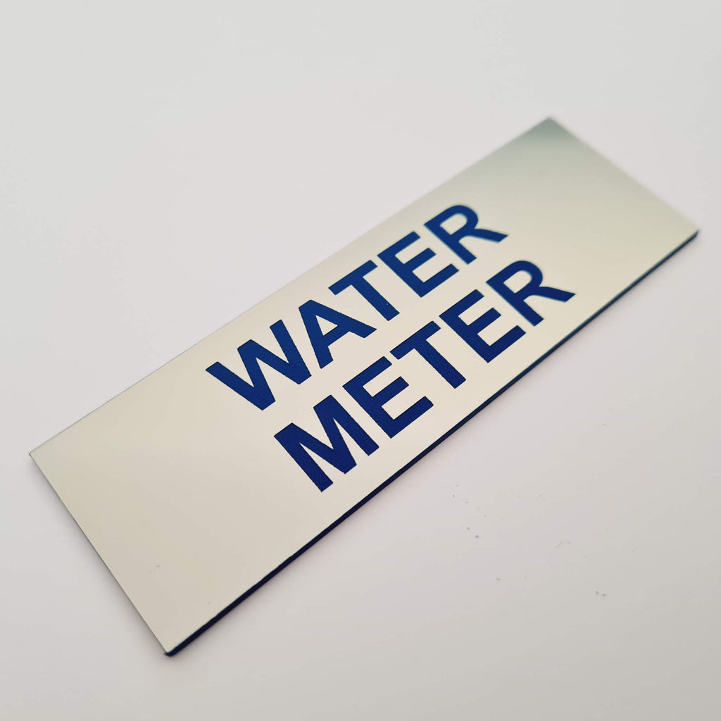 Embossed Meter Label Water Meter Sign Plaque Small | Tiger Laser Cutting & Engraving