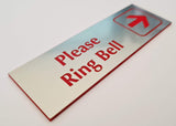 Please Ring Bell with RIGHT Arrow Sign Plaque - Small