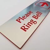 Please Ring Bell with RIGHT Arrow Sign Plaque - Small