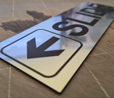 SLIDE WITH LEFT ARROW GRAPHIC Sign / Plaque